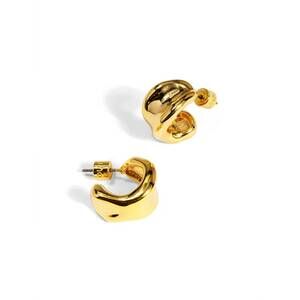 NEW RHO women's molten dome hoop earring in gold